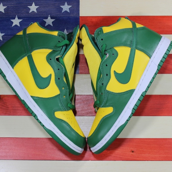 Nike Dunk High Brazil Green Yellow 2003 Men 10 New - Picture 5 of 8